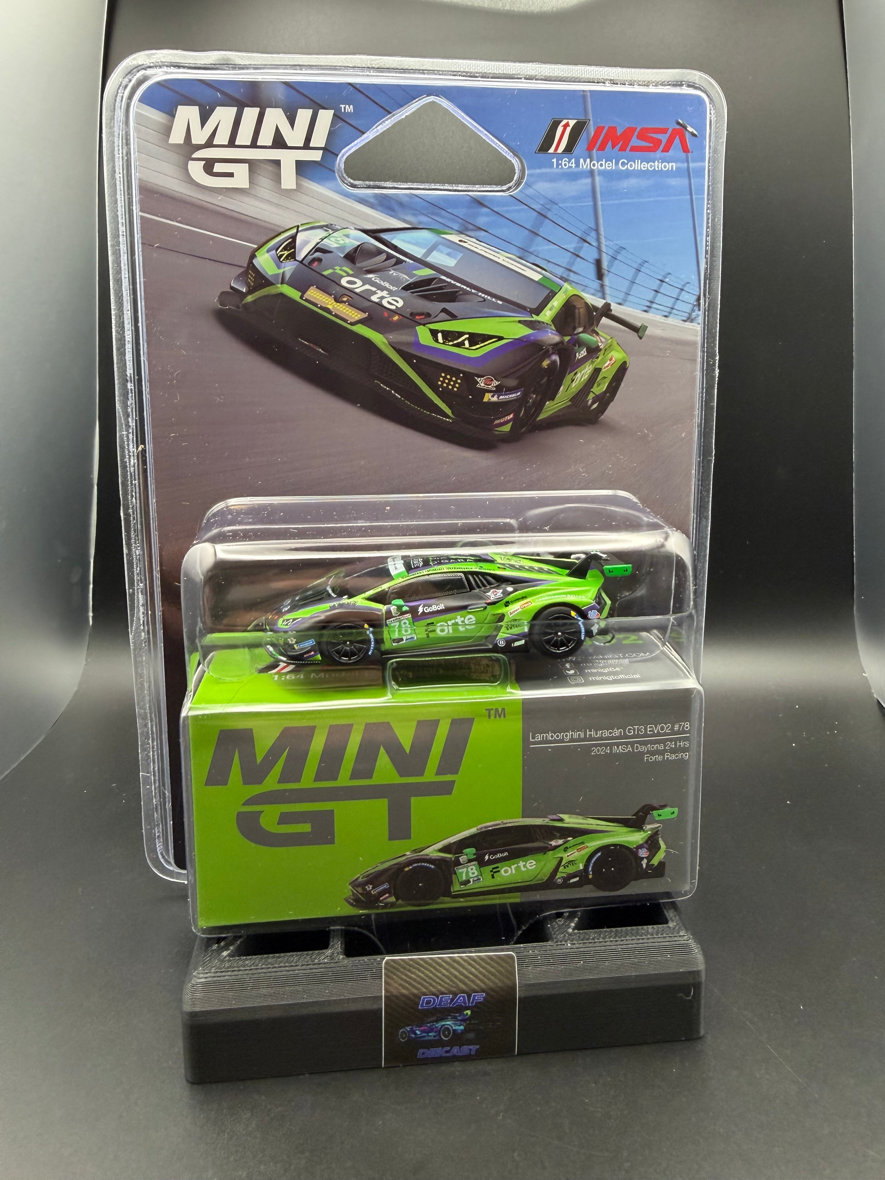 Mini GT Lamborghini Huracan Evo2 GT3 Forte Racing Daytona 24hrs #1062