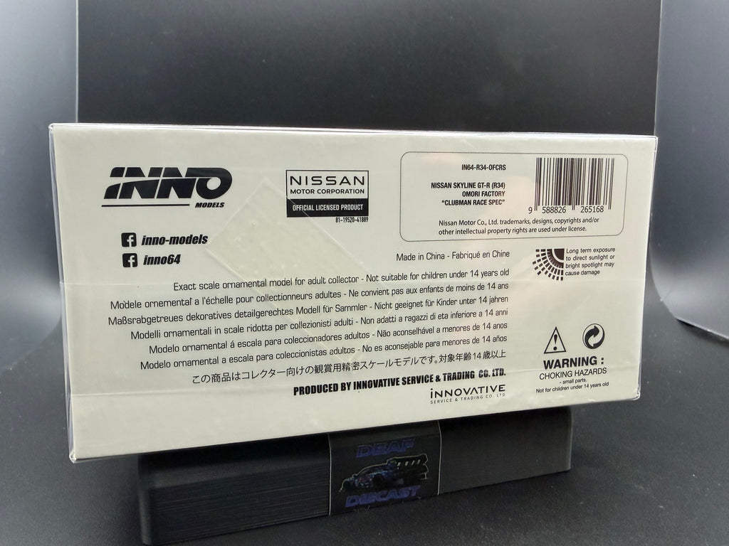 Inno64 Omori Factory “Clubman Race Spec” R34 GTR